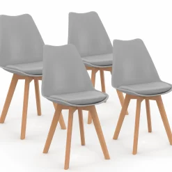 Chaises scandinaves grises avec coussin