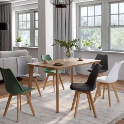 Chaises scandinaves mix color vertes, grises et blanches