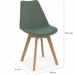 Chaises scandinaves mix color vertes, grises et blanches