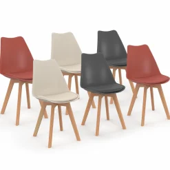 Chaises scandinaves mix color terracotta, gris, beige