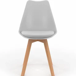 Chaises scandinaves mix color grises, blanches et jaunes
