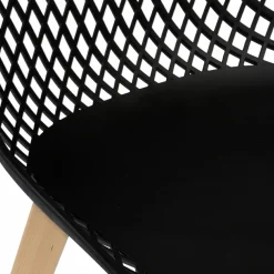 Chaises scandinaves noires x6 avec dossier ajouré