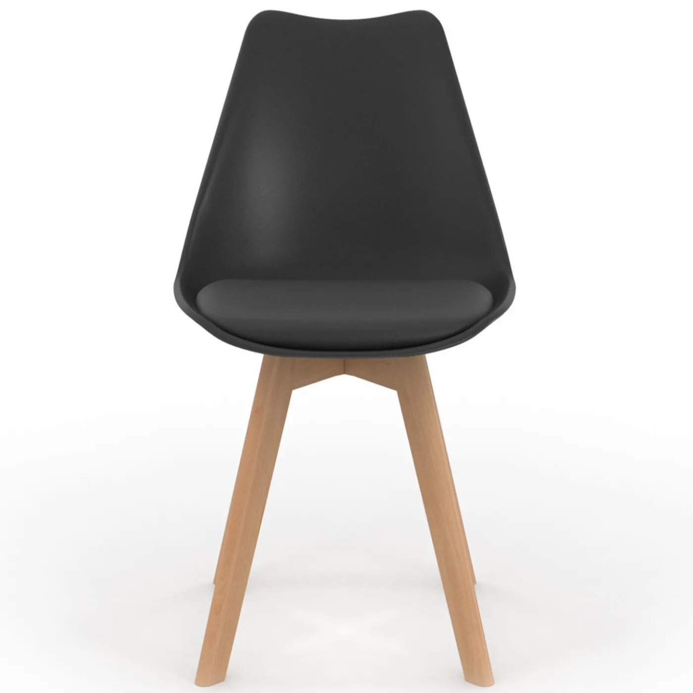 Chaises scandinaves noires avec coussin