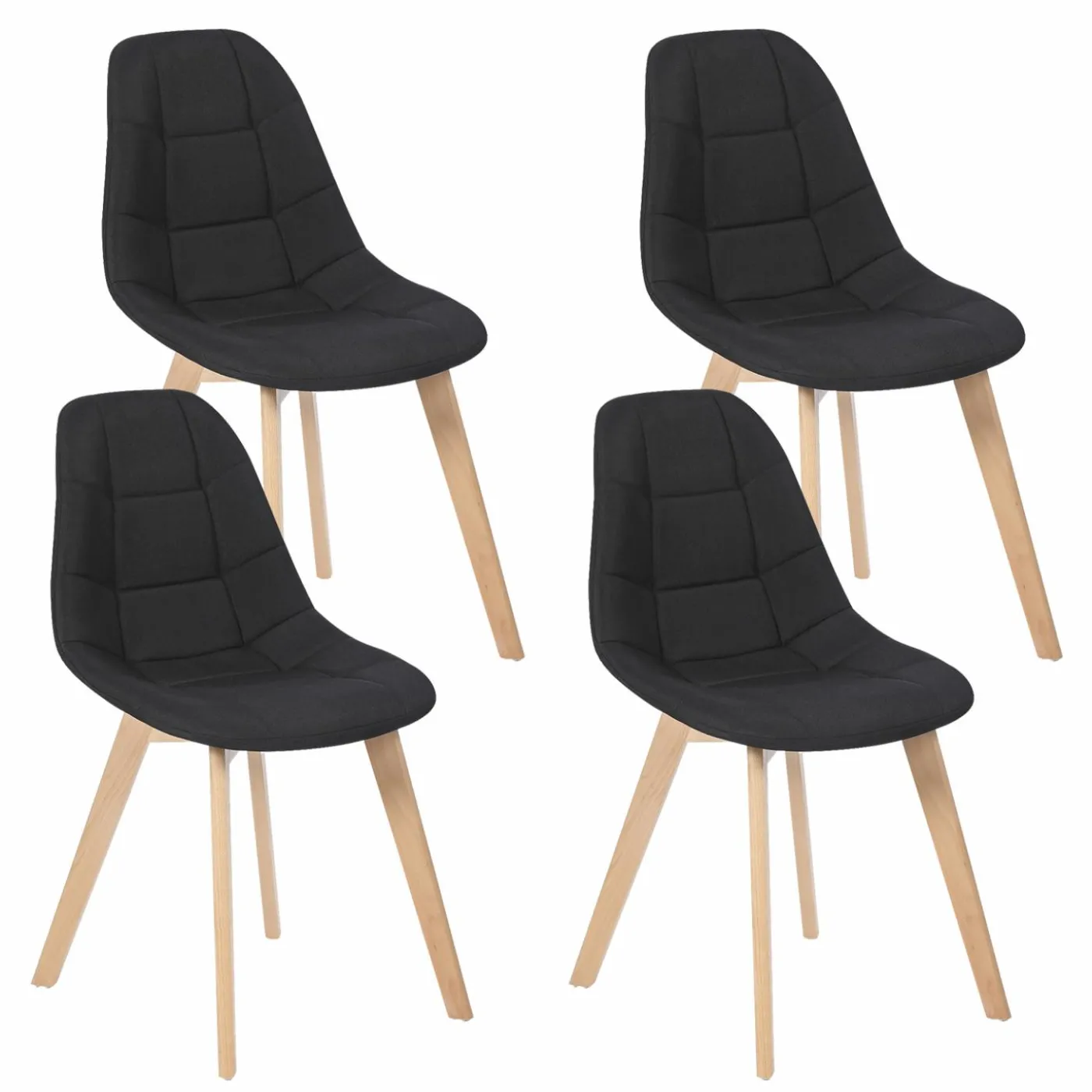Chaises scandinaves noires pieds en bois