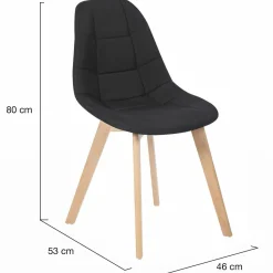 Chaises scandinaves noires pieds en bois