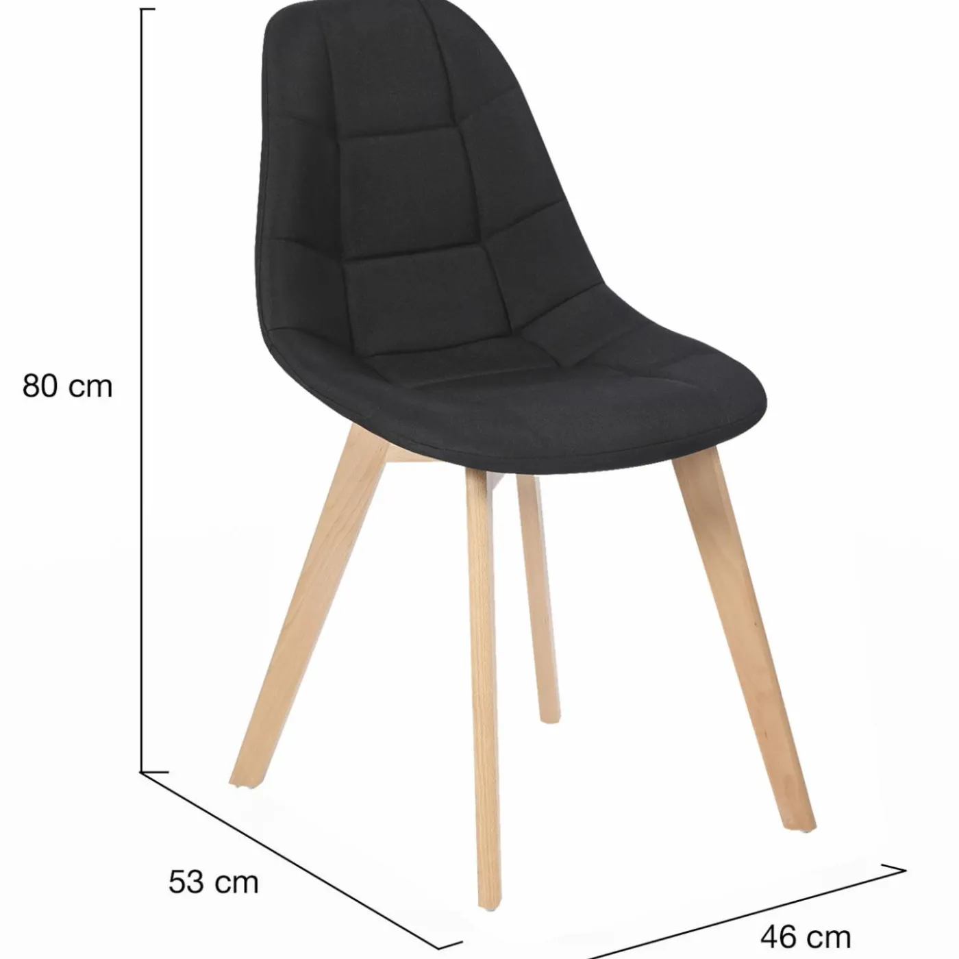 Chaises scandinaves noires pieds en bois