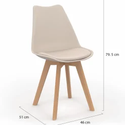 Chaises scandinaves terracotta et beige