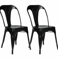 Chaises style industriel noir mat