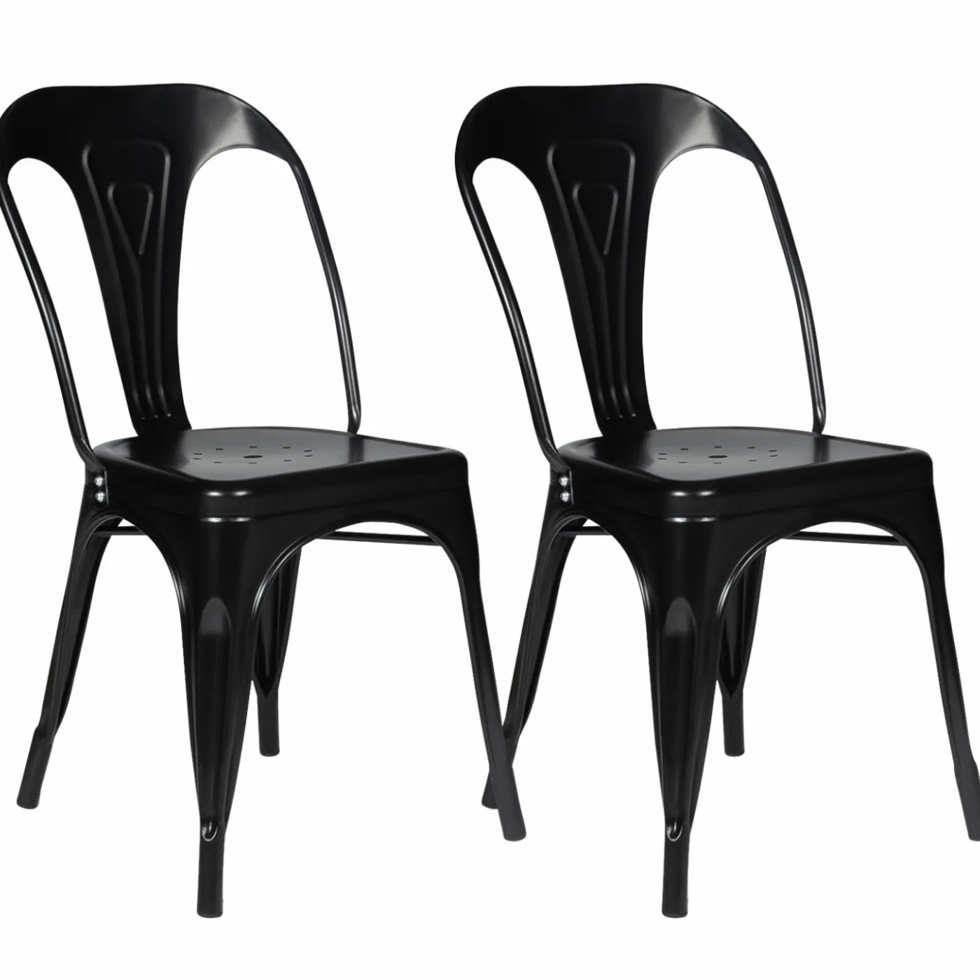 Chaises style industriel noir mat