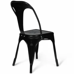 Chaises style industriel noir mat