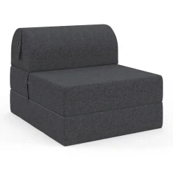 Chauffeuse convertible 1 place en tissu gris anthracite