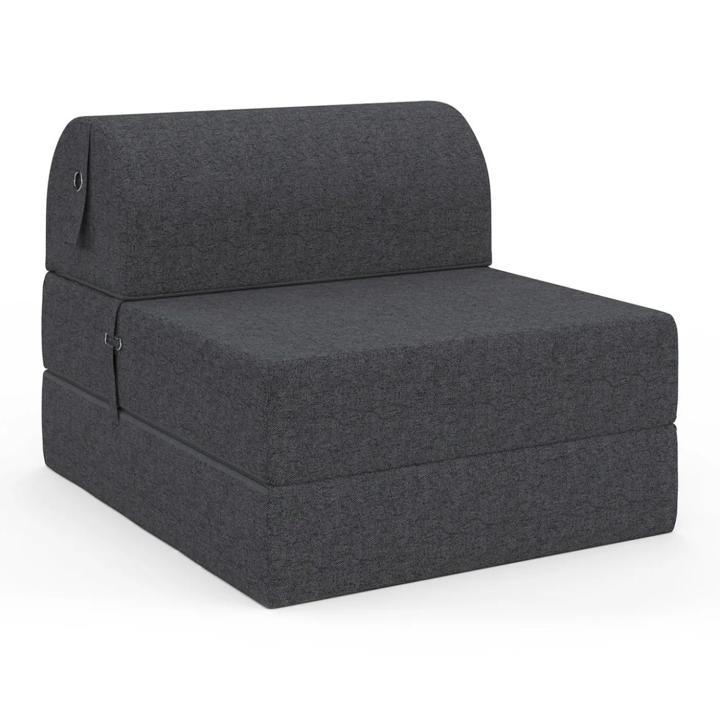Chauffeuse convertible 1 place en tissu gris anthracite