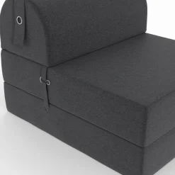 Chauffeuse convertible 1 place en tissu gris anthracite