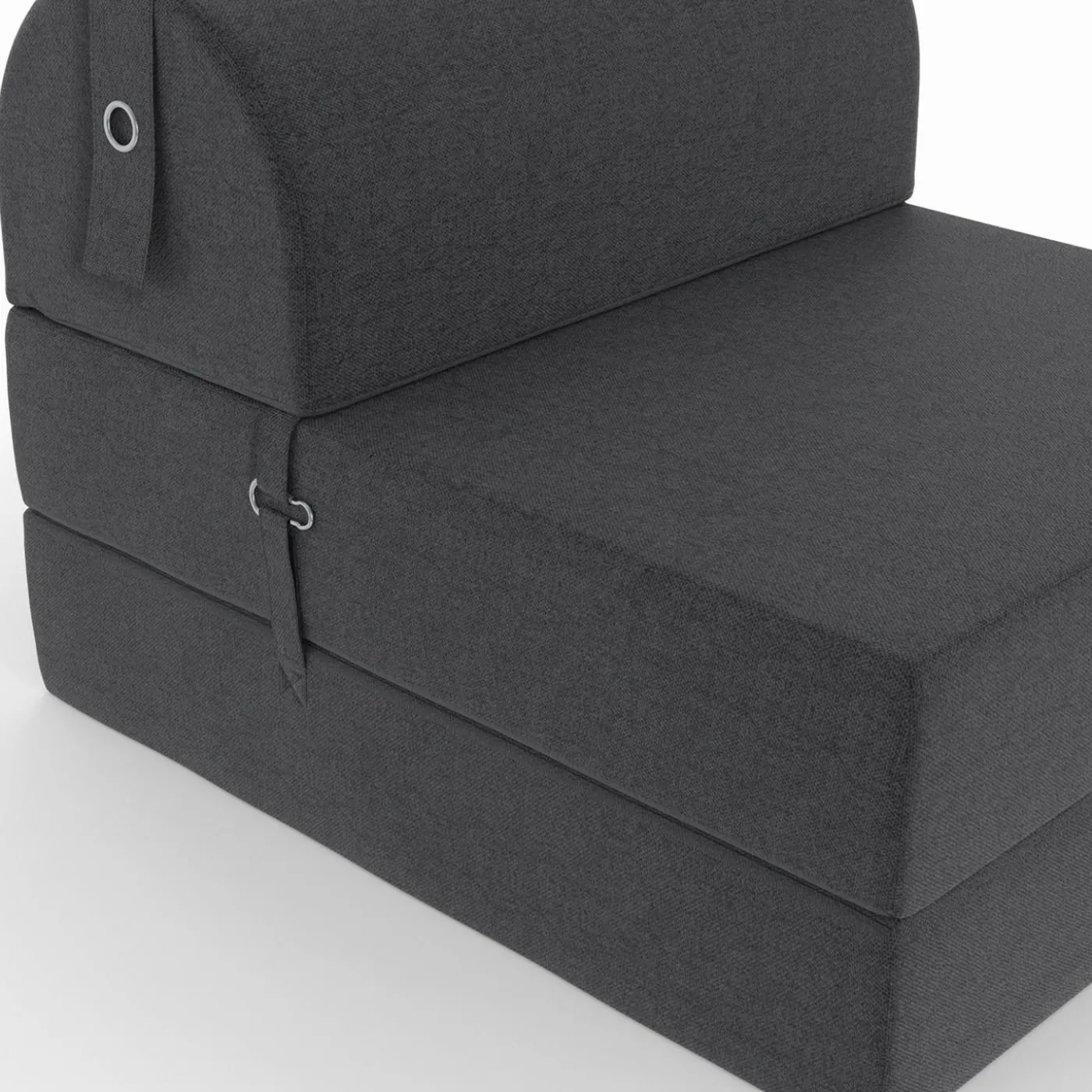 Chauffeuse convertible 1 place en tissu gris anthracite