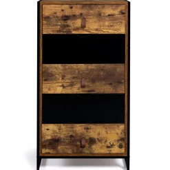 Chiffonnier bois et métal avec 5 tiroirs