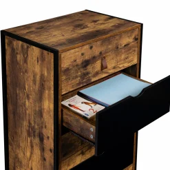Chiffonnier bois et métal avec 5 tiroirs