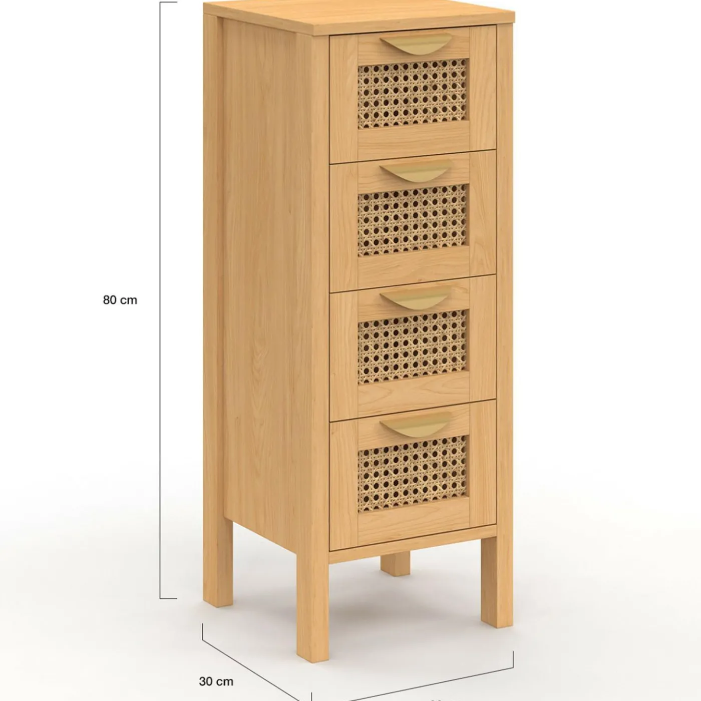 Chiffonnier cannage pour entrée et salle de bain