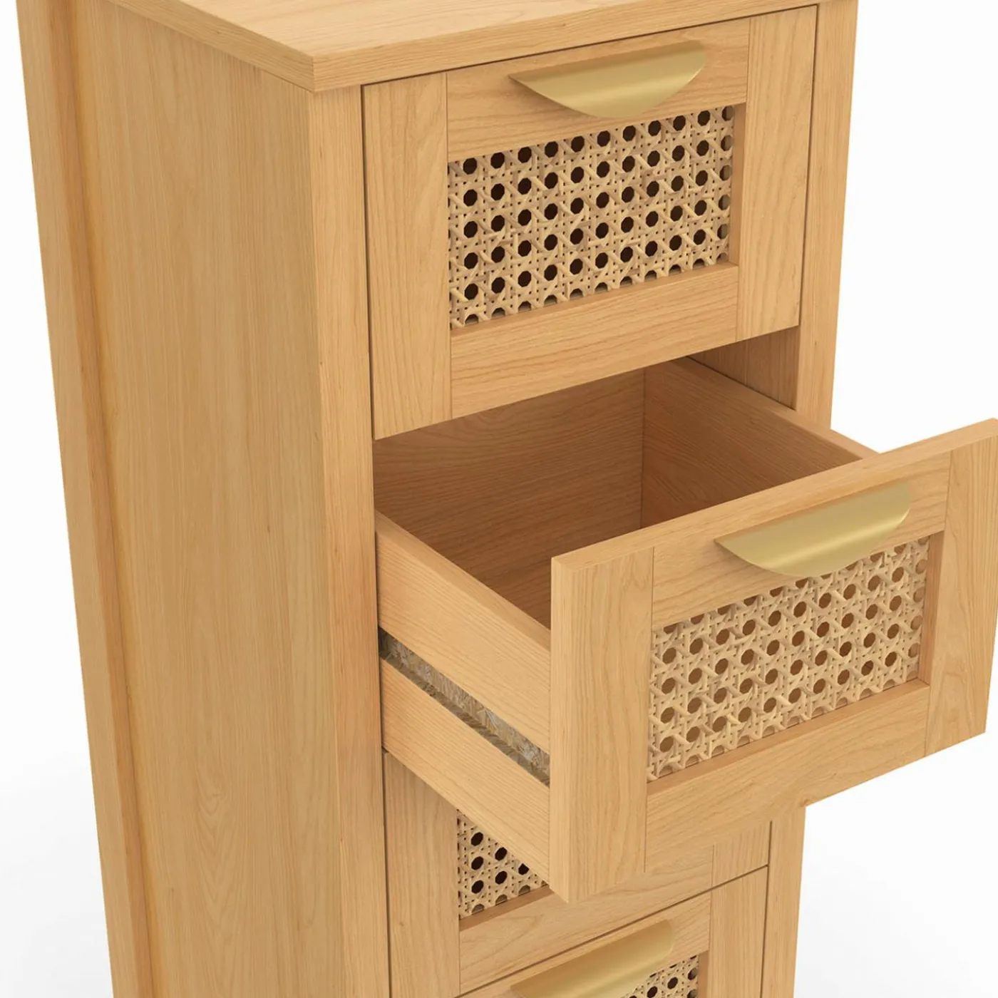 Chiffonnier cannage pour entrée et salle de bain