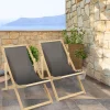 Chiliennes en bois et toile grise