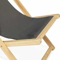 Chiliennes en bois et toile grise