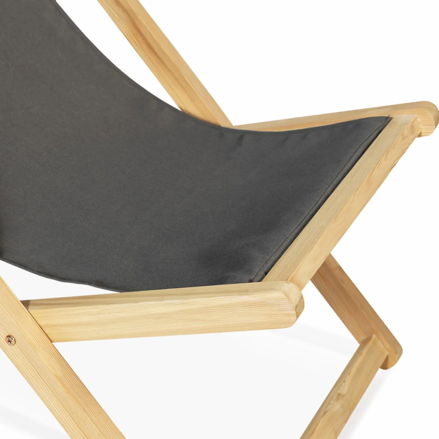 Chiliennes en bois et toile grise