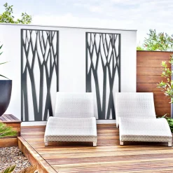 Claustra extérieur métal gris design 150 x 50 cm