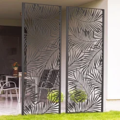 Claustra extérieur métal gris motif palmier