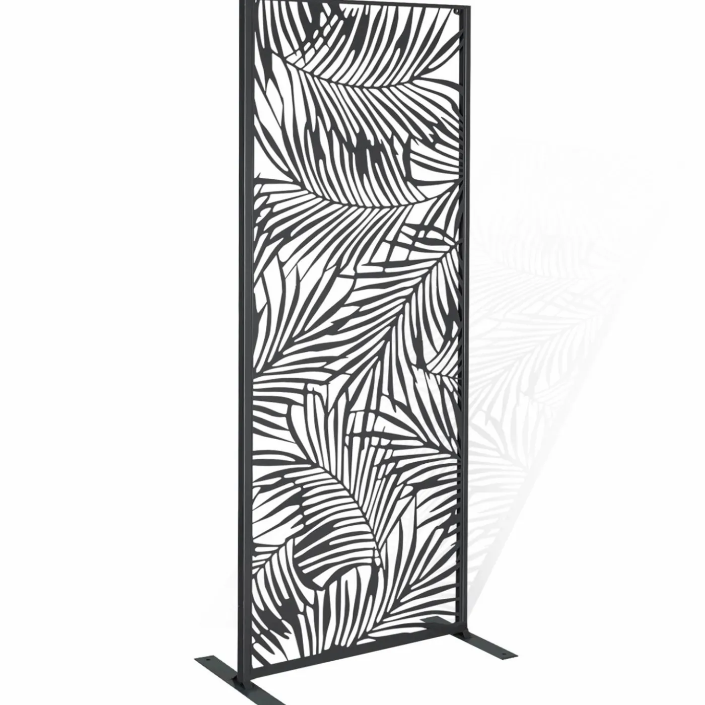 Claustra extérieur métal gris motif palmier