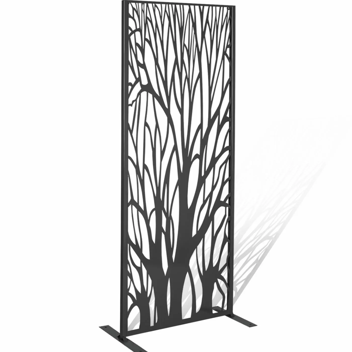 Claustra extérieur métal gris motif arbre