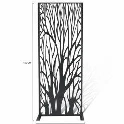 Claustra extérieur métal gris motif arbre