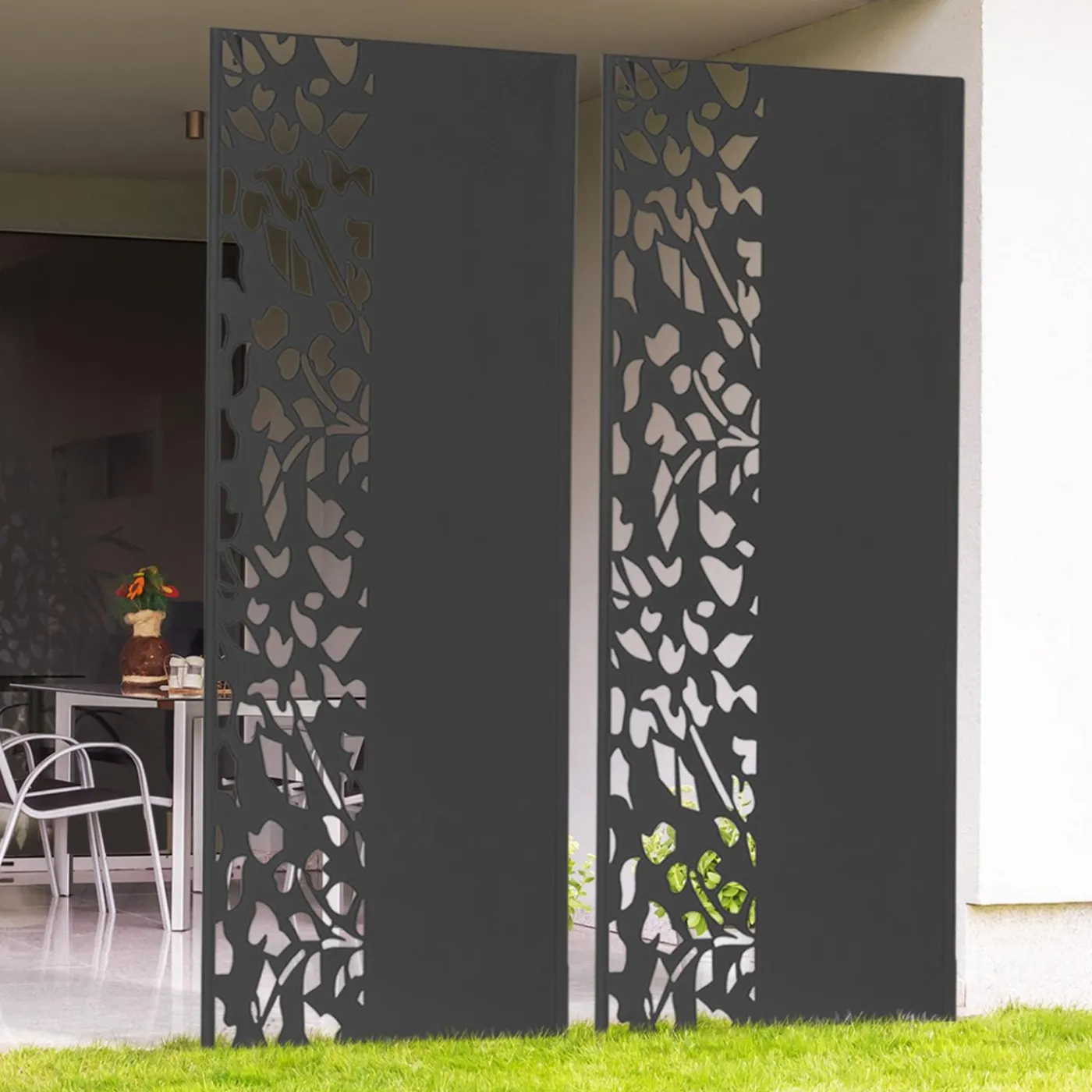 Claustra extérieur métal gris semi ajouré