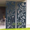 Claustra extérieur métal gris motif floral