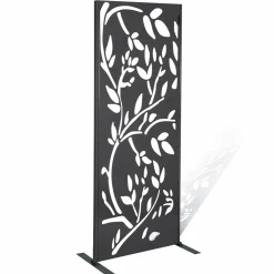 Claustra extérieur métal gris motif floral