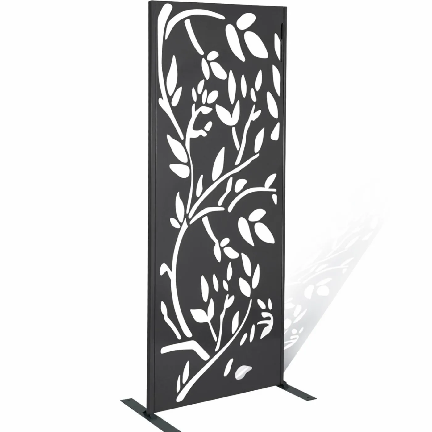 Claustra extérieur métal gris motif floral