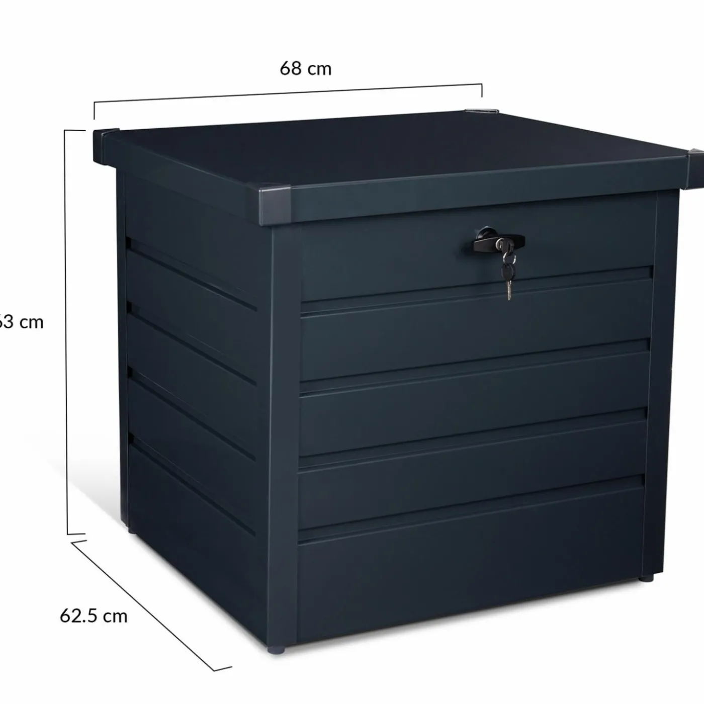 Coffre de jardin verrouillable en métal gris anthracite 200 L