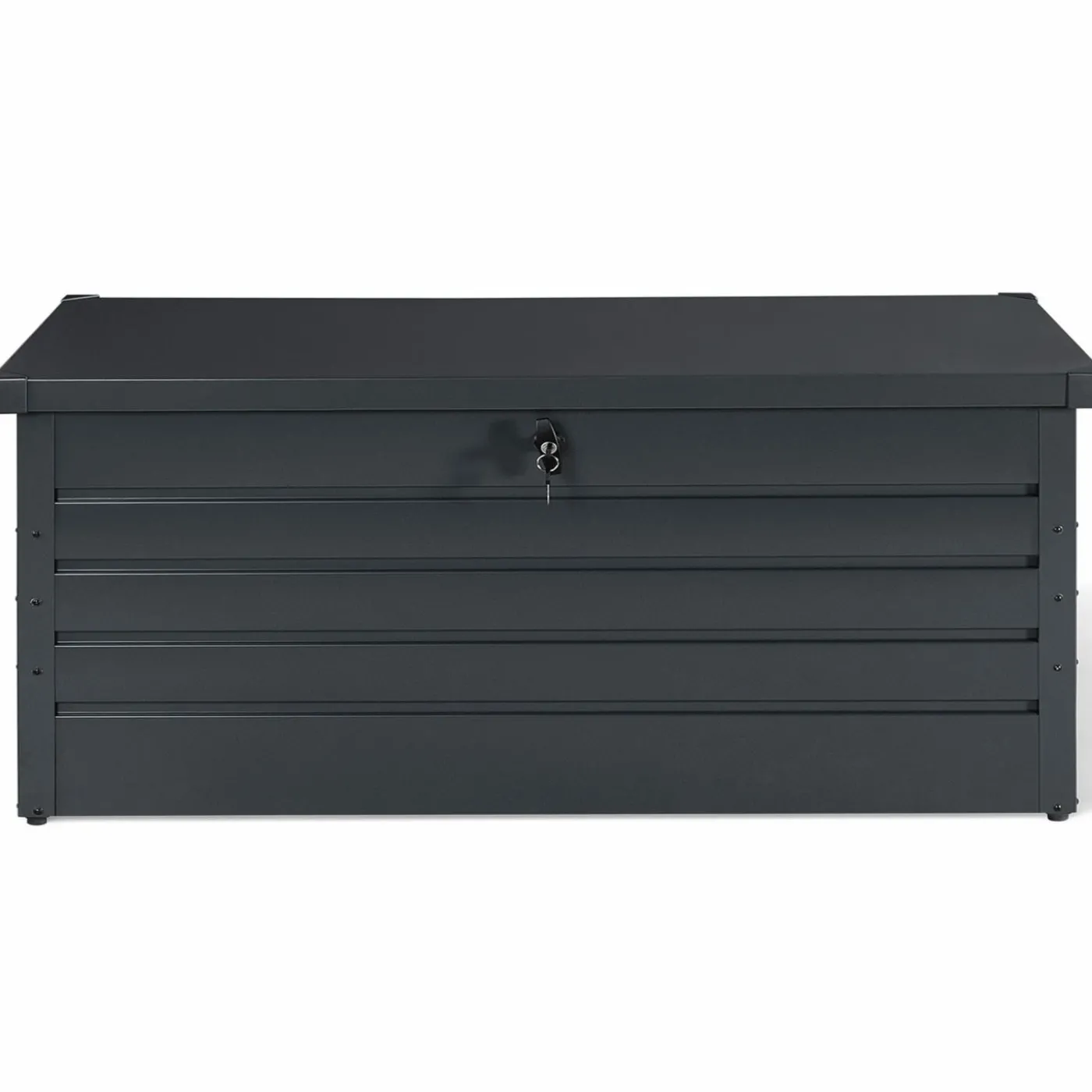 Coffre de jardin verrouillable en métal gris anthracite 600 L