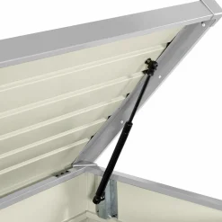 Coffre de rangement extérieur étanche en métal gris clair 350L