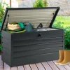 Coffre de rangement extérieur étanche en métal gris 350 L