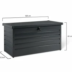 Coffre de rangement extérieur étanche en métal gris 350 L