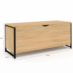 Coffre de rangement style industriel bois et noir