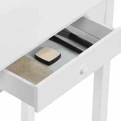 Coiffeuse blanche avec miroir et tabouret