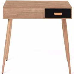 Coiffeuse scandinave miroir rabattable hêtre et noir