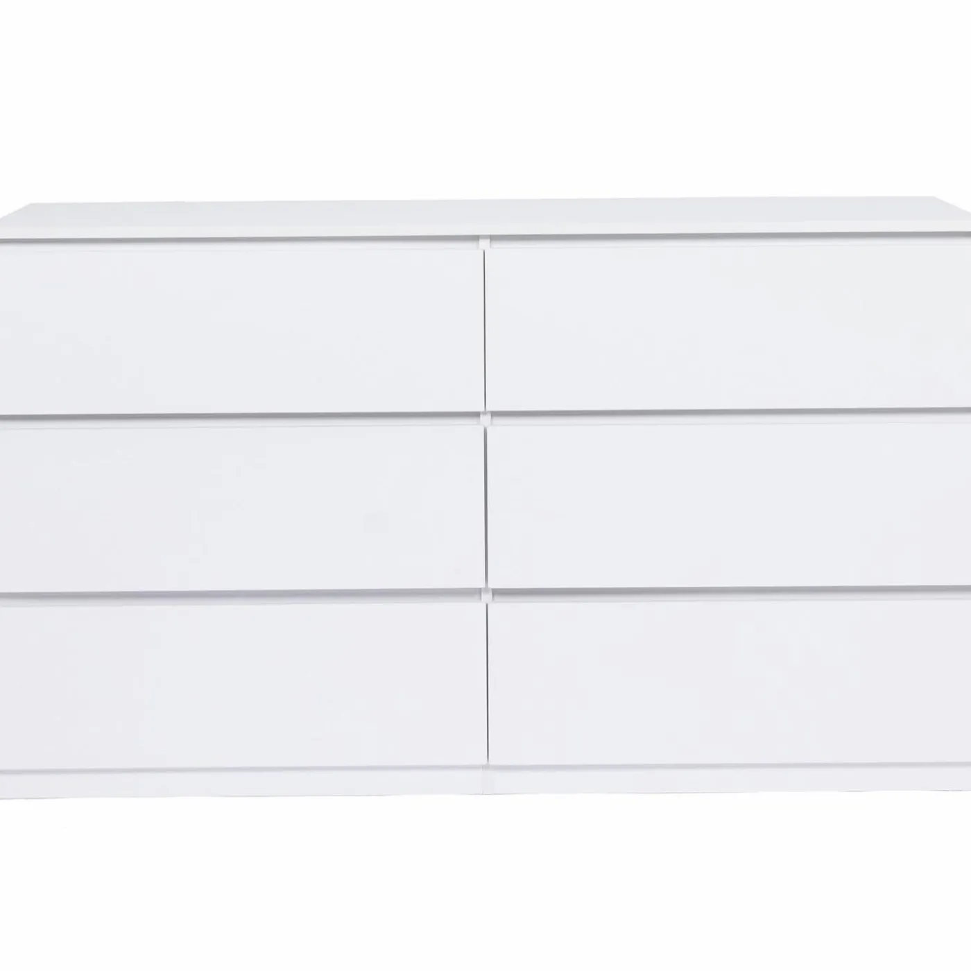 Commode 6 tiroirs 140 cm bois blanc