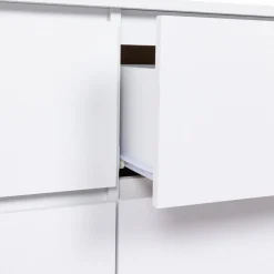 Commode 6 tiroirs 140 cm bois blanc