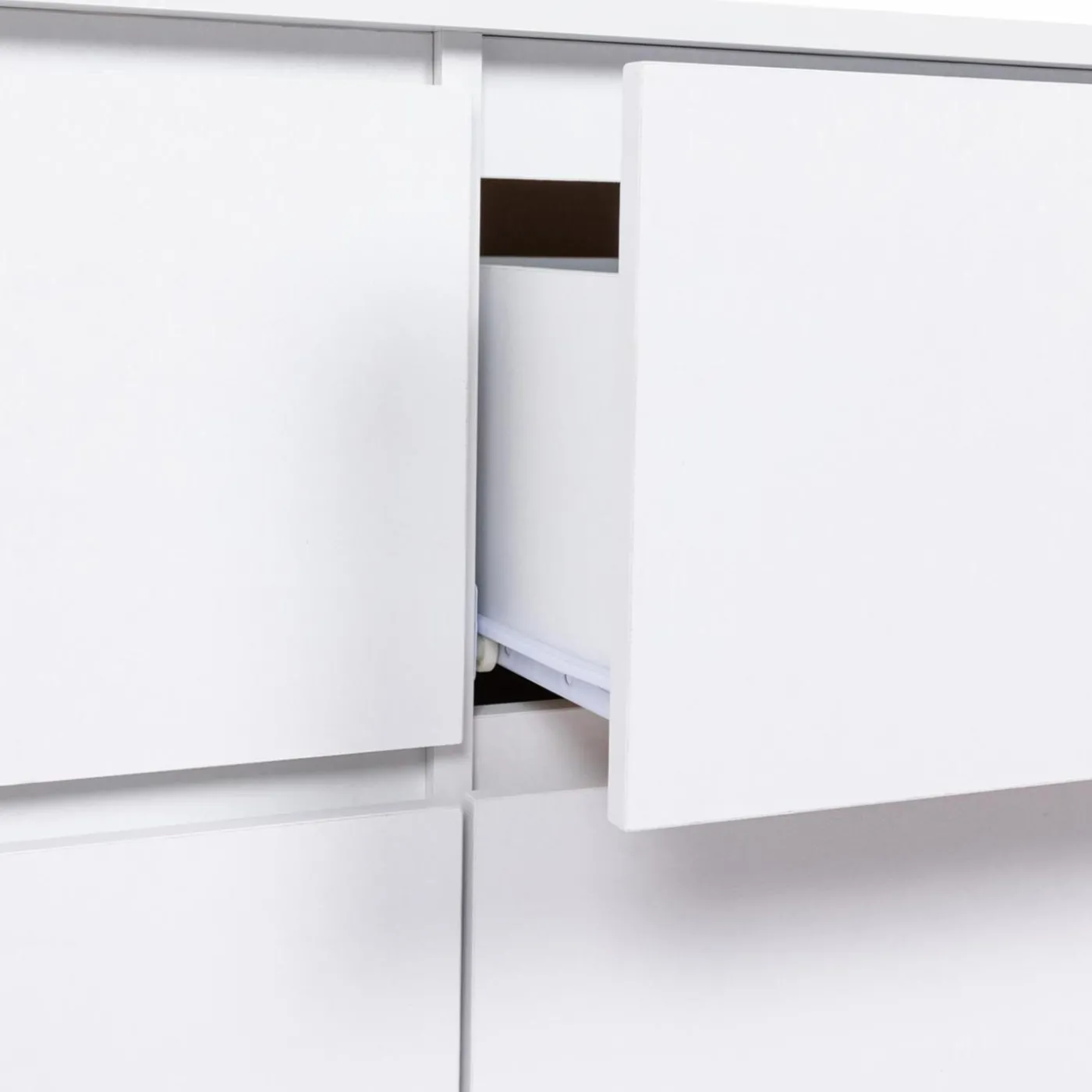 Commode 6 tiroirs 140 cm bois blanc