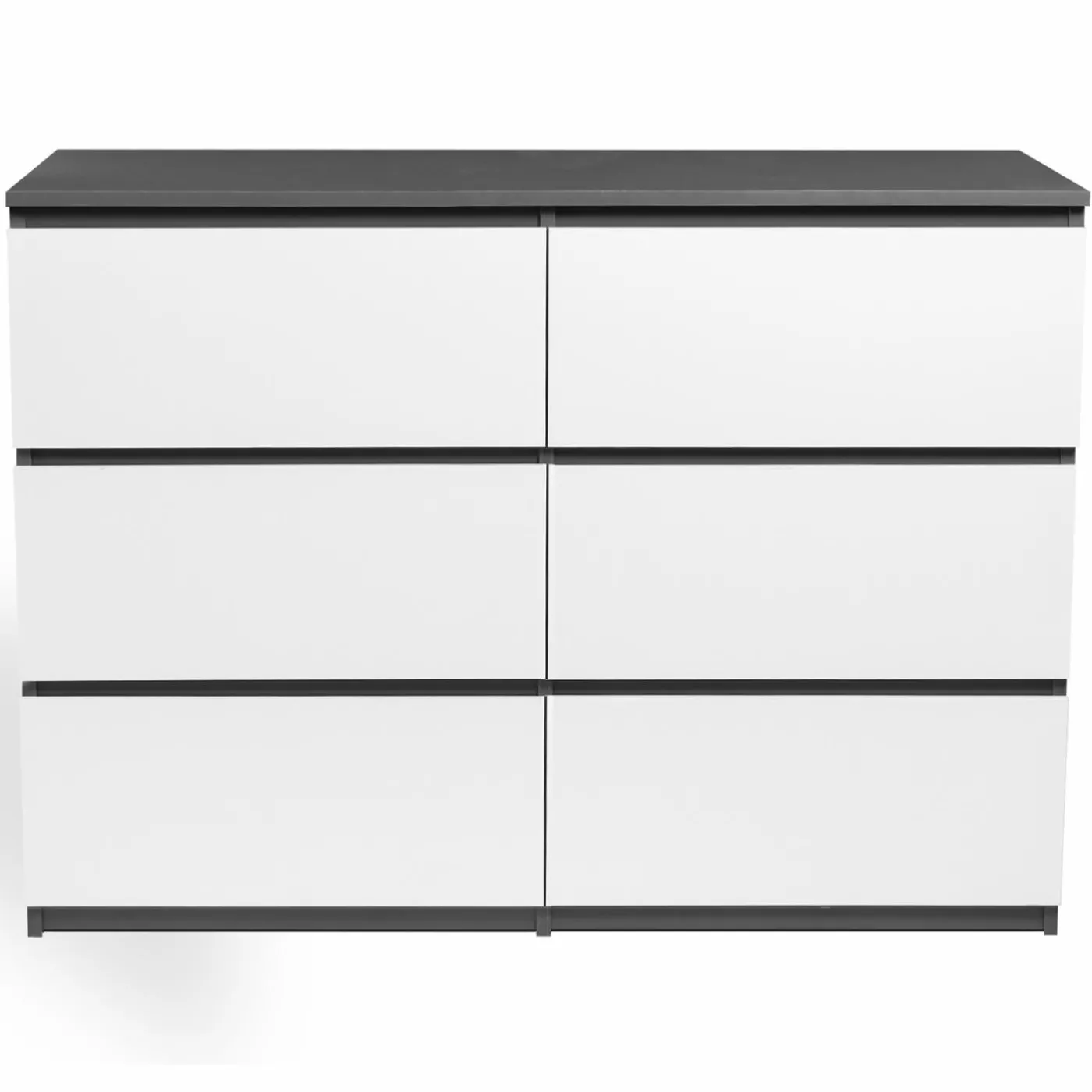 Commode 6 tiroirs blanche et grise