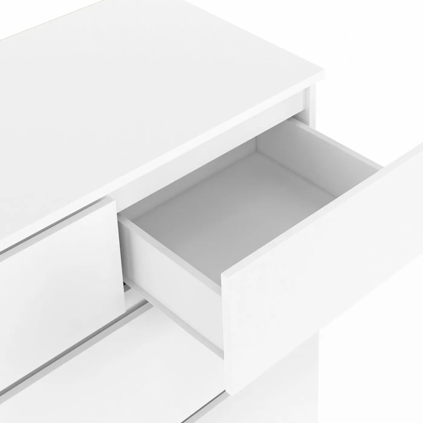Commode 8 tiroirs bois blanc 160 cm