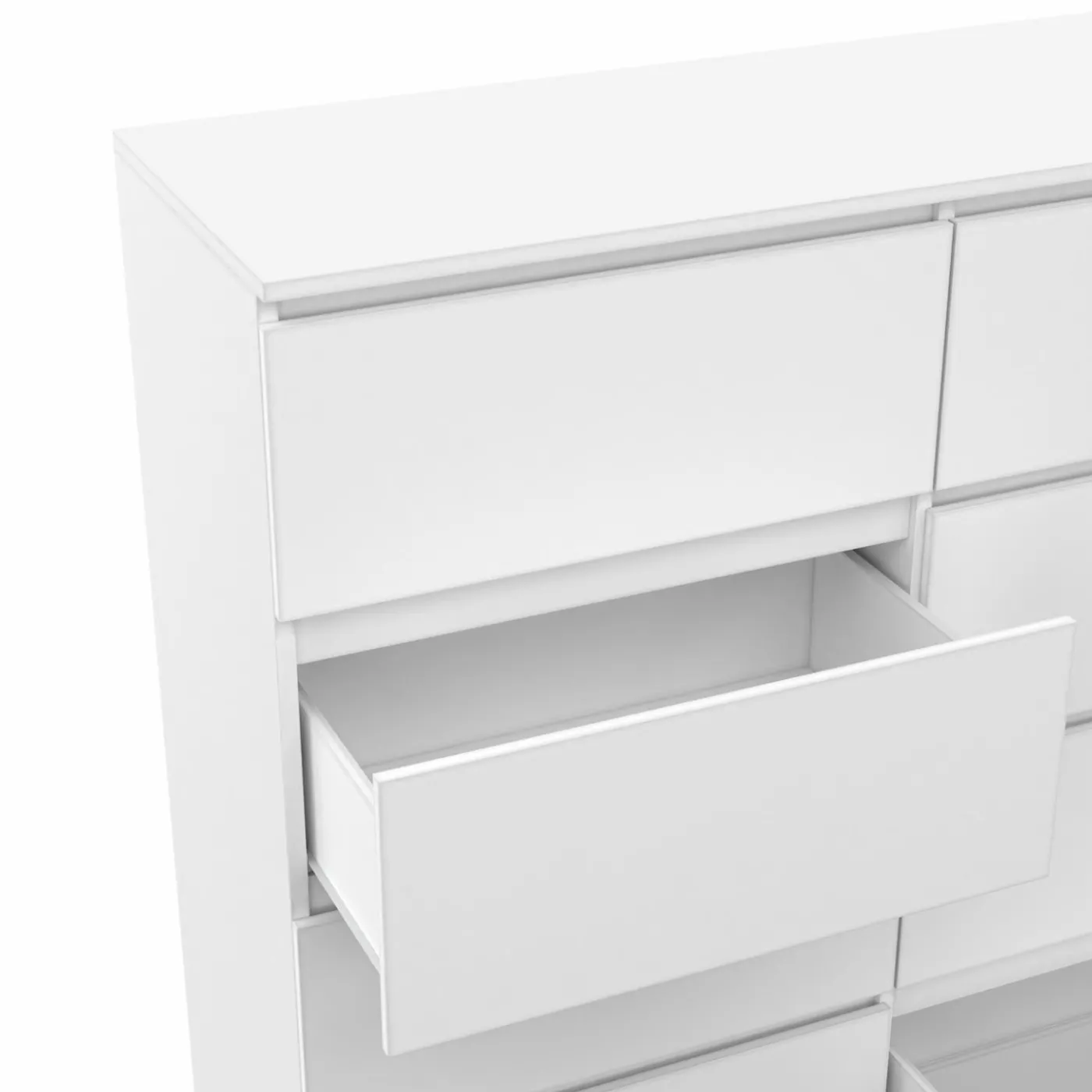 Commode 8 tiroirs en bois blanc 110 cm