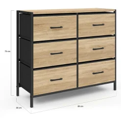 Commode 6 tiroirs en tissu industrielle