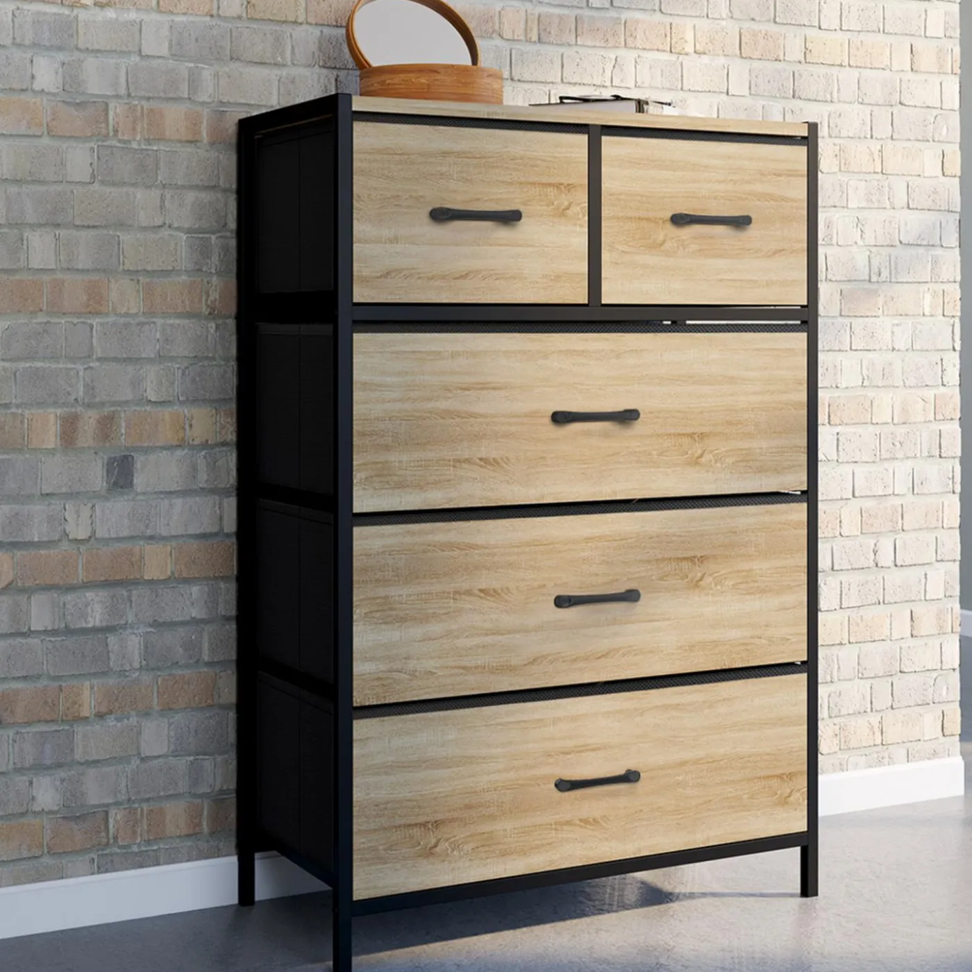 Commode 5 tiroirs en tissu industrielle